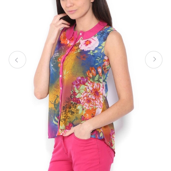 💚 Lee Cooper Neon Floral Top - Picture 8 of 16